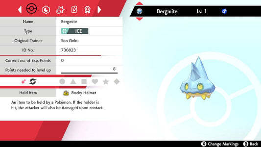 Pokemon Sword and Shield Shiny Bergmite 6IV-EV Trained - Pokemon4Ever