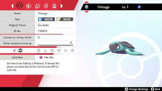 Pokemon Sword and Shield Shiny Tirtouga 6IV-EV Trained - Pokemon4Ever