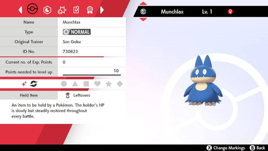 Pokemon Sword and Shield Shiny Munchlax 6IV-EV Trained - Pokemon4Ever