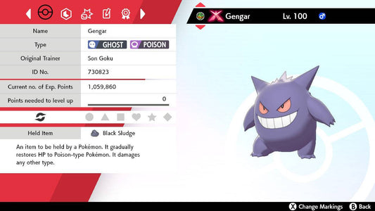 Pokemon Sword and Shield Gigantamax Gengar 6IV-EV Trained - Pokemon4Ever