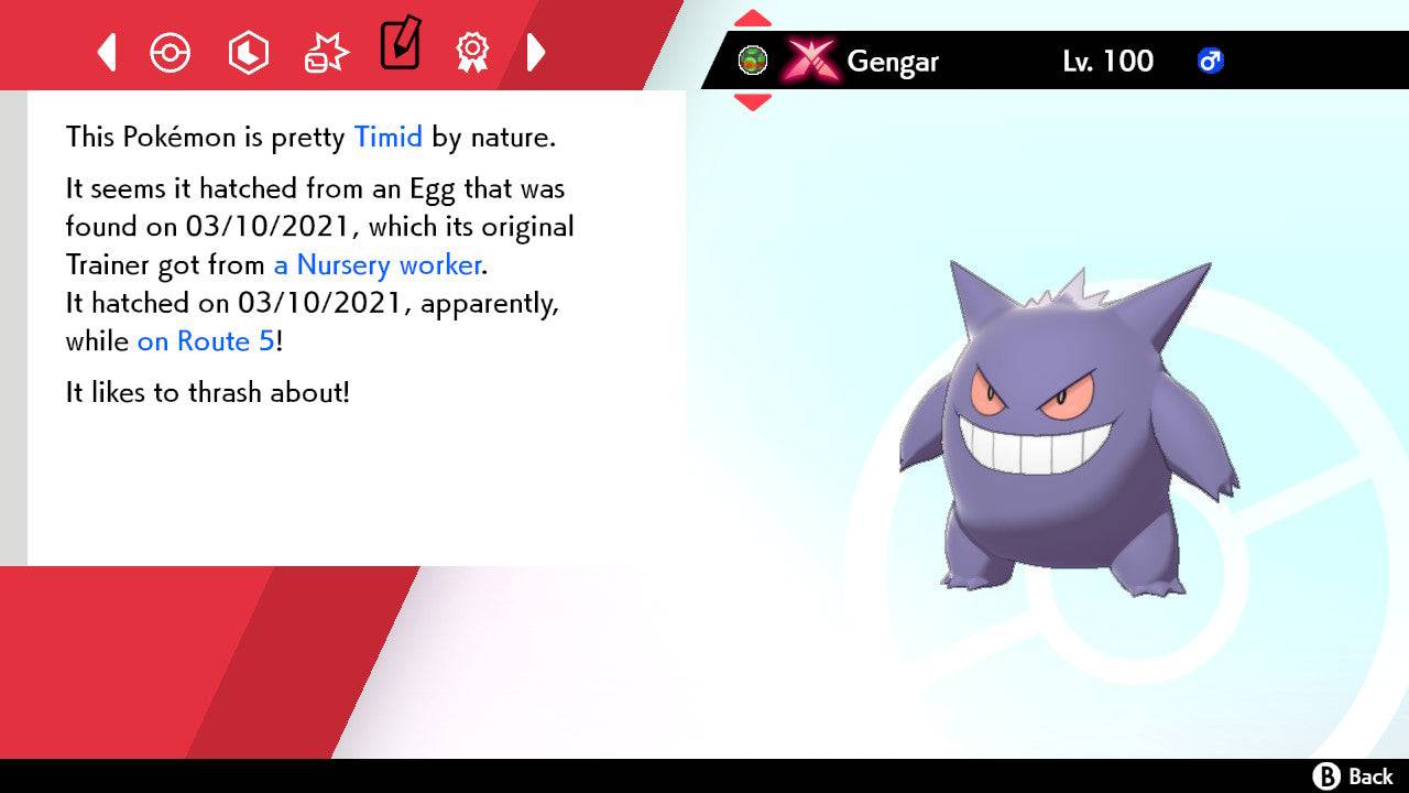 Pokemon Sword and Shield Gigantamax Gengar 6IV-EV Trained - Pokemon4Ever