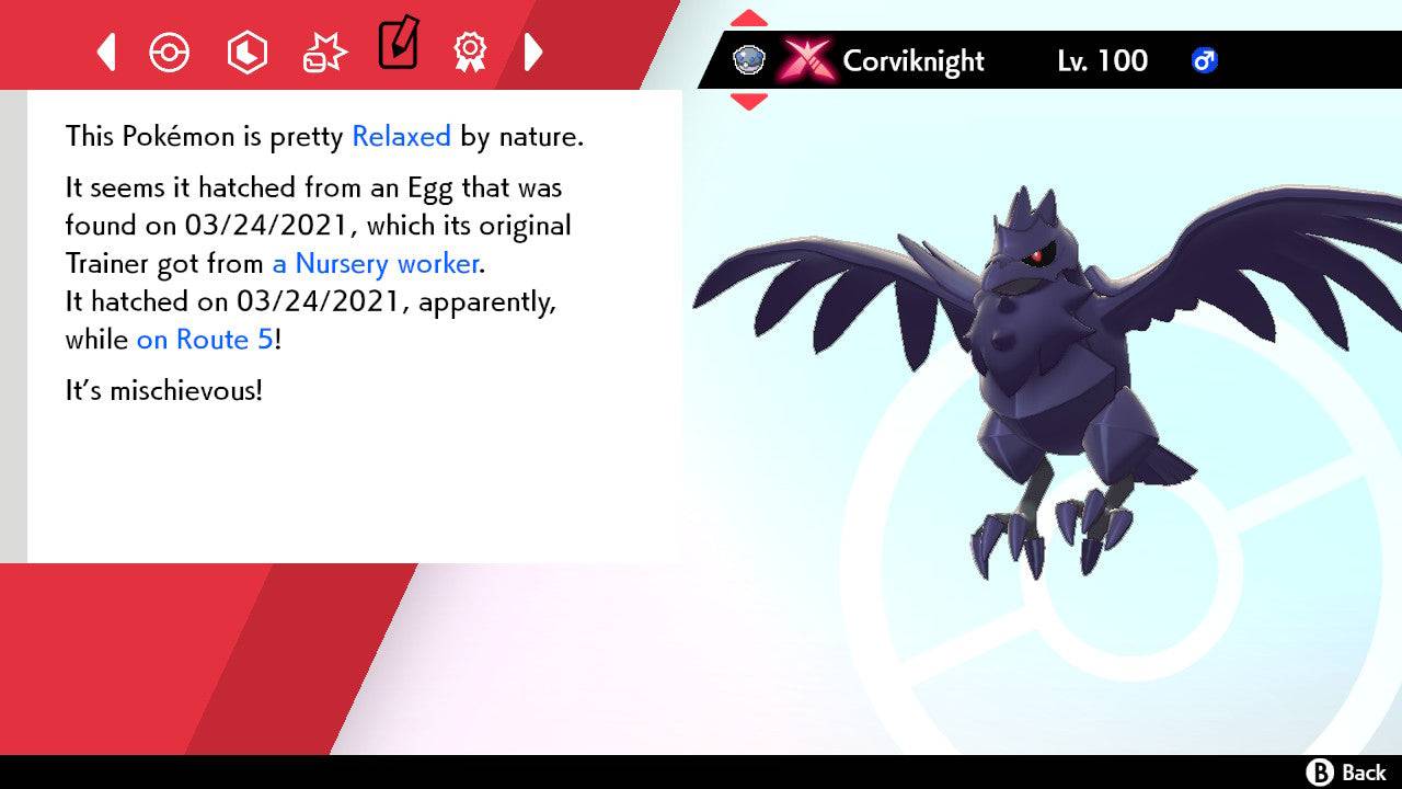Pokemon Sword and Shield Corviknight 6IV-EV Trained - Pokemon4Ever