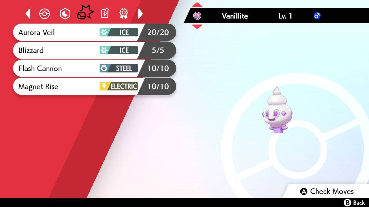 Pokemon Sword and Shield Shiny Vanillite 6IV-EV Trained - Pokemon4Ever