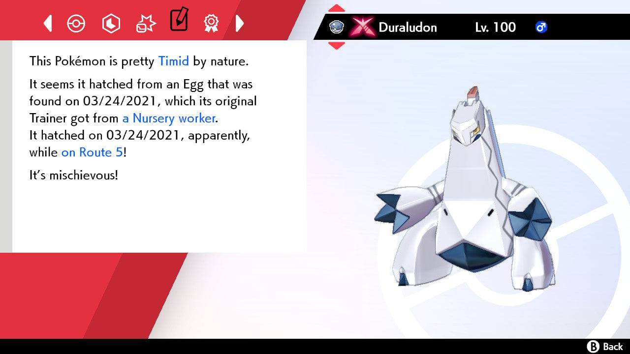 Pokemon Sword and Shield Gigantamax Duraludon 6IV-EV Trained - Pokemon4Ever