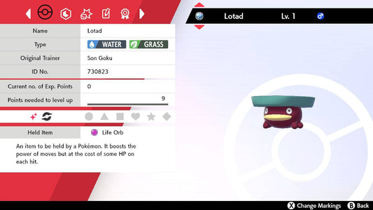 Pokemon Sword and Shield Shiny Lotad 6IV-EV Trained - Pokemon4Ever