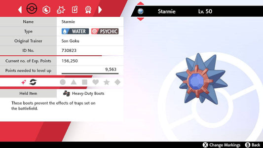 Pokemon Sword and Shield Shiny Starmie 6IV-EV Trained - Pokemon4Ever