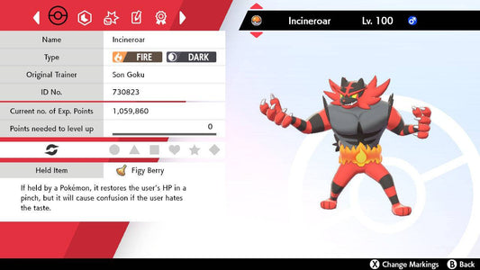 Pokemon Sword and Shield Incineroar 6IV-EV Trained - Pokemon4Ever