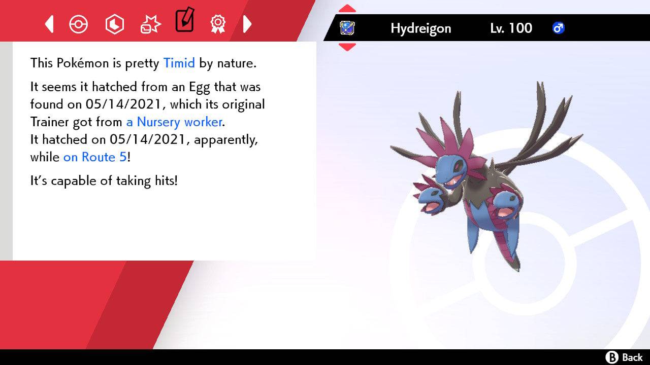 Pokemon Sword and Shield Hydreigon 6IV-EV Trained - Pokemon4Ever