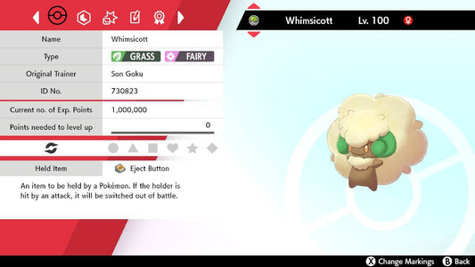 Pokemon Sword and Shield Whimsicott 6IV-EV Trained - Pokemon4Ever