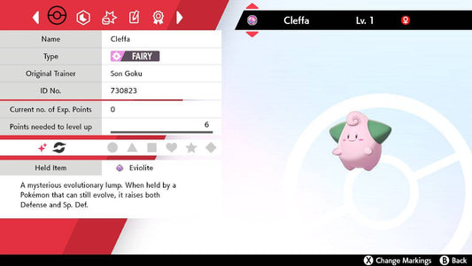 Pokemon Sword and Shield Shiny Cleffa 6IV-EV Trained - Pokemon4Ever