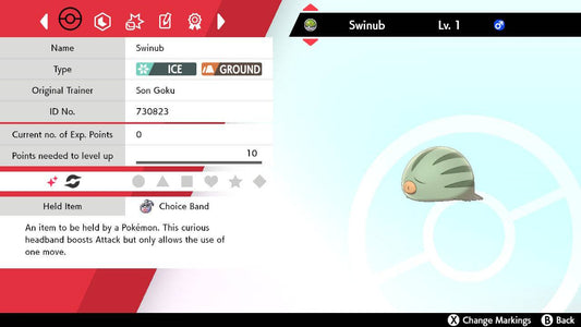 Pokemon Sword and Shield Shiny Swinub 6IV-EV Trained - Pokemon4Ever