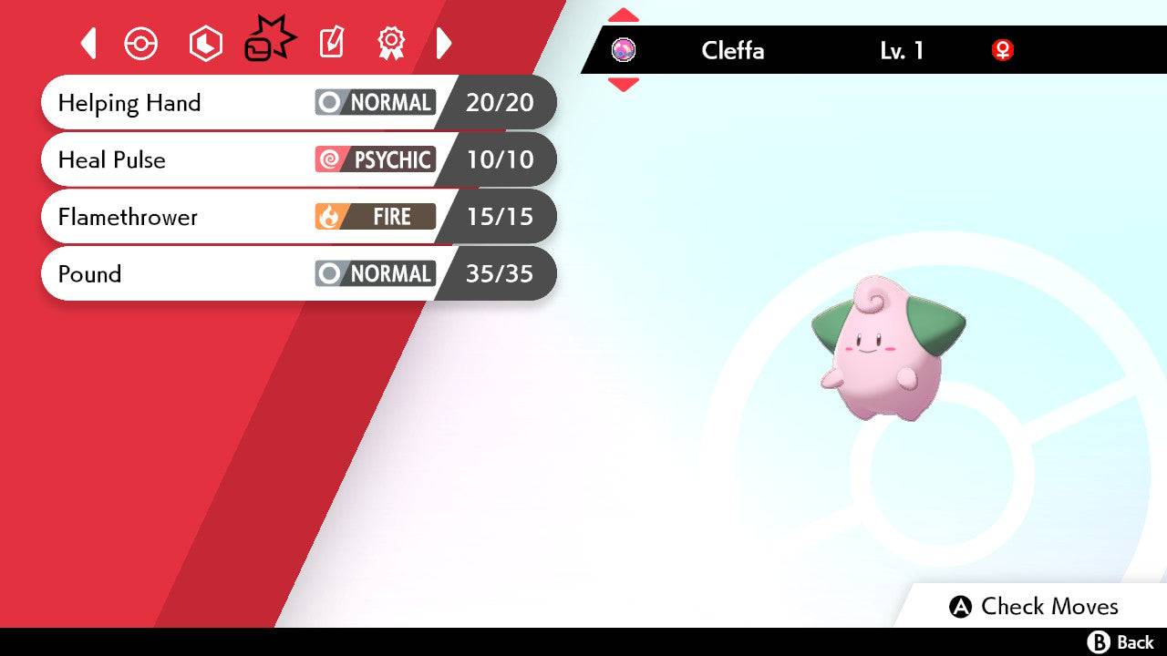 Pokemon Sword and Shield Shiny Cleffa 6IV-EV Trained - Pokemon4Ever