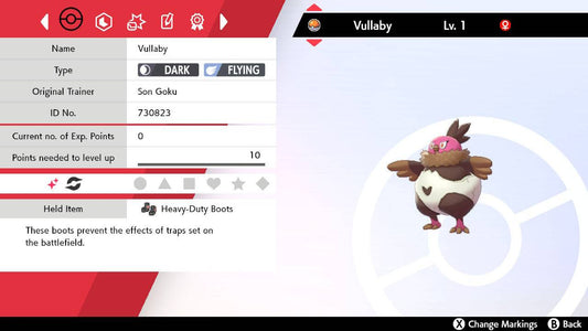 Pokemon Sword and Shield Shiny Vullaby 6IV-EV Trained - Pokemon4Ever