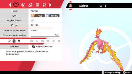 Pokemon Sword and Shield Ultra Shiny Moltres 6IV-EV Trained - Pokemon4Ever