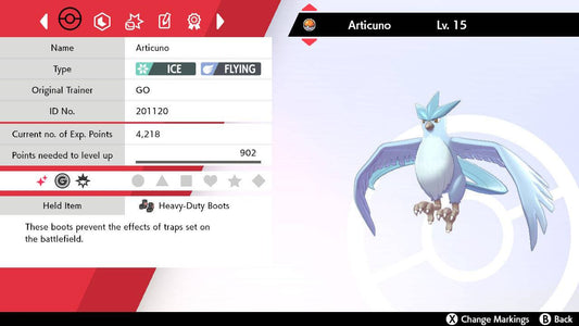 Pokemon Sword and Shield Ultra Shiny Articuno 6IV-EV Trained - Pokemon4Ever