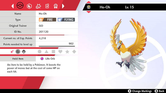 Pokemon Sword and Shield Ultra Shiny Ho-Oh 6IV-EV Trained - Pokemon4Ever