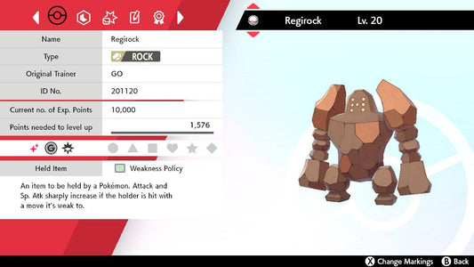 Pokemon Sword and Shield Ultra Shiny Regirock 6IV-EV Trained - Pokemon4Ever