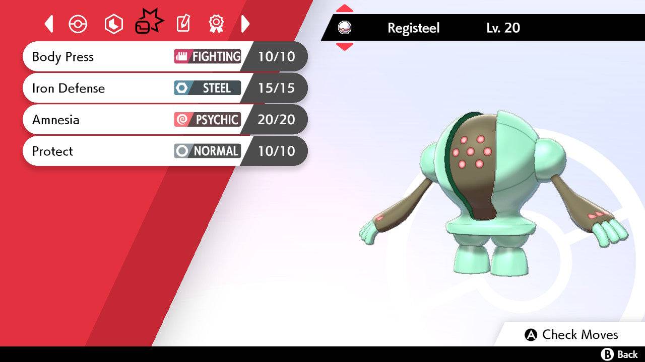 Pokemon Sword and Shield Ultra Shiny Registeel 6IV-EV Trained - Pokemon4Ever