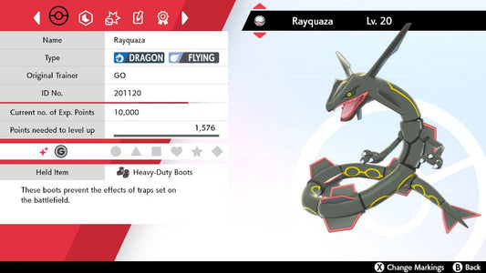 Pokemon Sword and Shield Ultra Shiny Rayquaza 6IV-EV Trained - Pokemon4Ever
