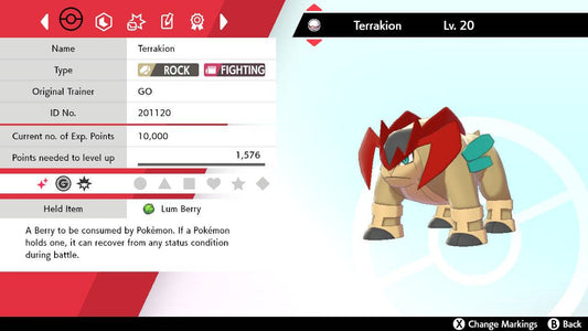 Pokemon Sword and Shield Ultra Shiny Terrakion 6IV-EV Trained - Pokemon4Ever