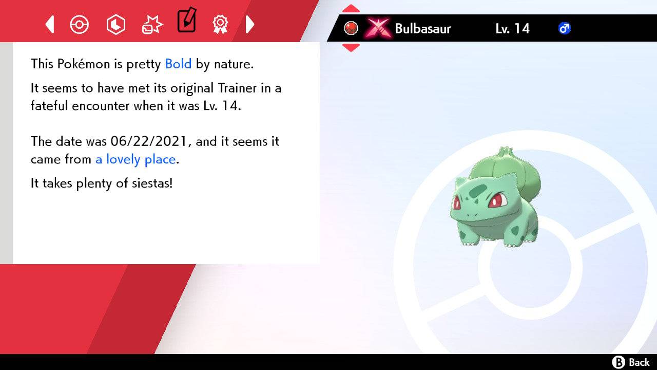 Pokemon Sword and Shield Gigantamax Factor Bulbasaur 6IV-EV Trained - Pokemon4Ever