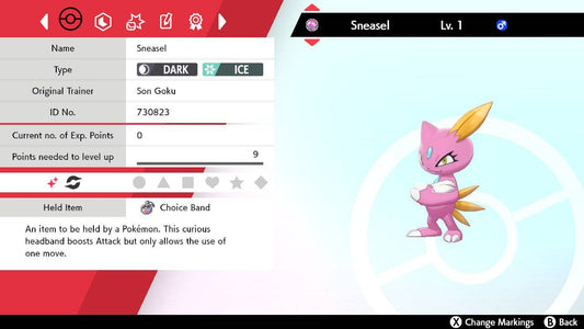 Pokemon Sword and Shield Shiny Sneasel 6IV-EV Trained - Pokemon4Ever