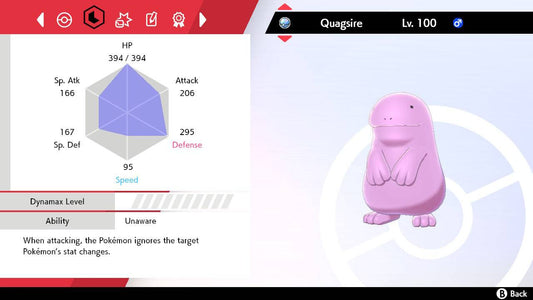 Pokemon Sword and Shield Shiny Quagsire 6IV-EV Trained - Pokemon4Ever