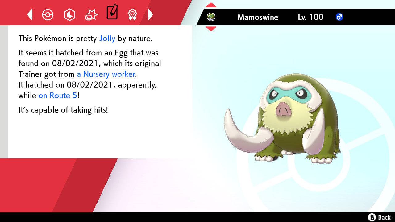 Pokemon Sword and Shield Shiny Mamoswine 6IV-EV Trained - Pokemon4Ever
