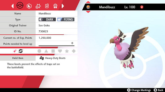 Pokemon Sword and Shield Shiny Mandibuzz 6IV-EV Trained - Pokemon4Ever