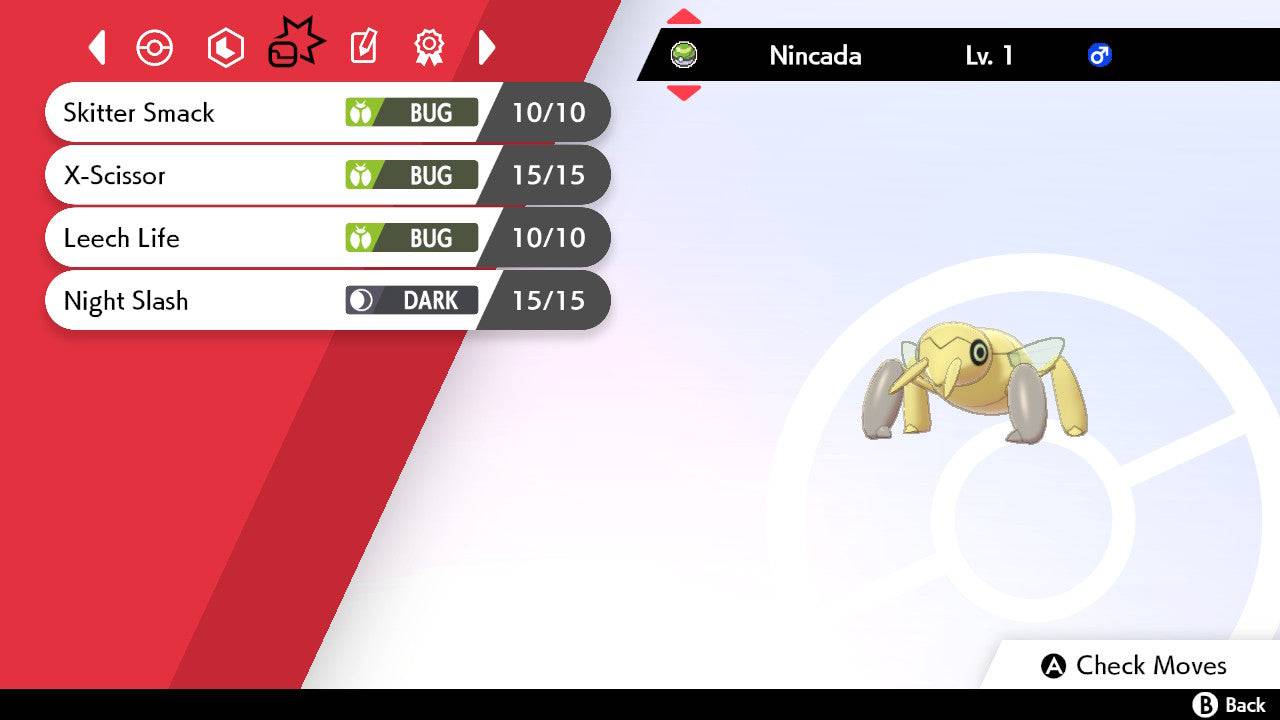 Pokemon Sword and Shield Ultra Shiny Nincada 6IV-EV Trained - Pokemon4Ever