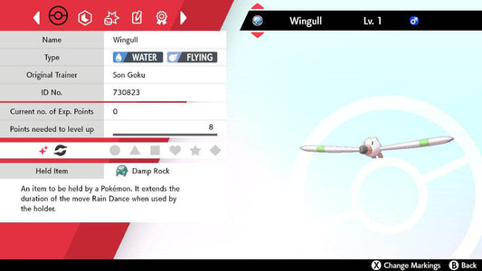Pokemon Sword and Shield Shiny Wingull 6IV-EV Trained - Pokemon4Ever