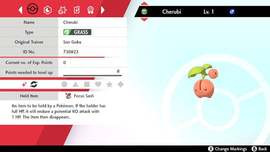 Pokemon Sword and Shield Shiny Cherubi 6IV-EV Trained - Pokemon4Ever