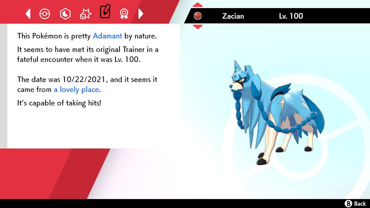 Pokemon Sword and Shield Ultra Shiny Zacian 6IV-EV Trained - Pokemon4Ever