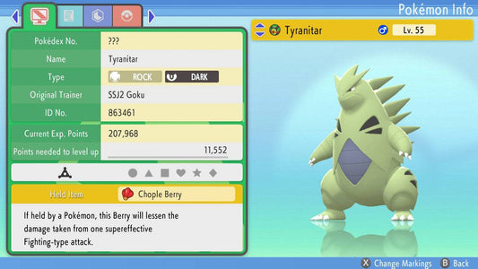Pokemon Brilliant Diamond and Shining Pearl Tyranitar 6IV-EV Trained - Pokemon4Ever