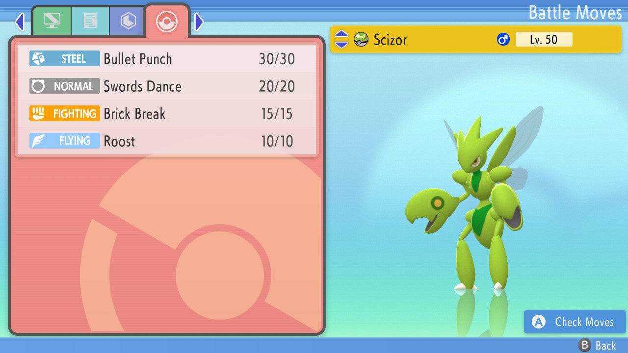 Pokemon Brilliant Diamond and Shining Pearl Scizor 6IV-EV Trained - Pokemon4Ever