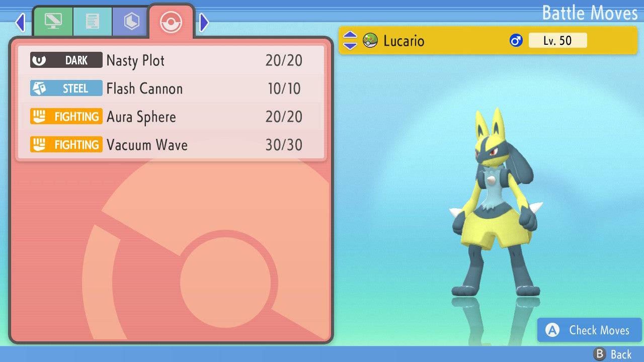 Pokemon Brilliant Diamond and Shining Pearl Lucario 6IV-EV Trained - Pokemon4Ever