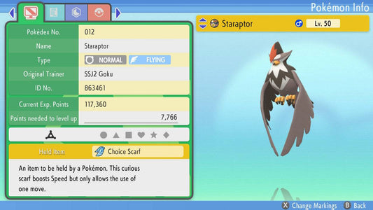 Pokemon Brilliant Diamond and Shining Pearl Staraptor 6IV-EV Trained - Pokemon4Ever