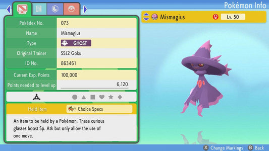 Pokemon Brilliant Diamond and Shining Pearl Mismagius 6IV-EV Trained - Pokemon4Ever