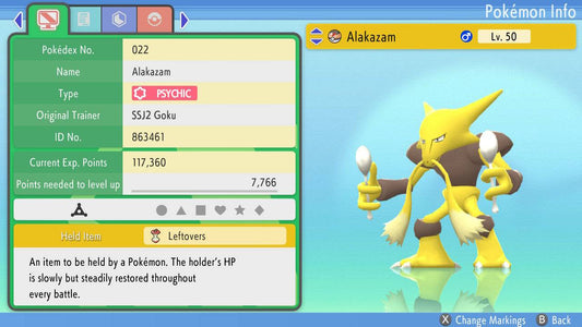 Pokemon Brilliant Diamond and Shining Pearl Alakazam 6IV-EV Trained - Pokemon4Ever