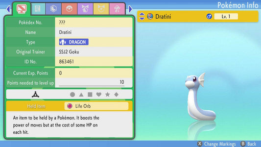 Pokemon Brilliant Diamond and Shining Pearl Dratini 6IV-EV Trained - Pokemon4Ever