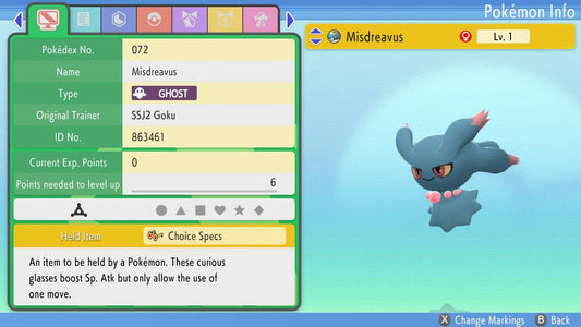 Pokemon Brilliant Diamond and Shining Pearl Misdreavus 6IV-EV Trained - Pokemon4Ever