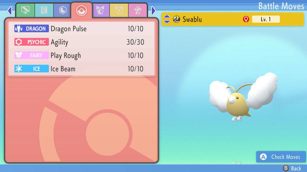 Pokemon Brilliant Diamond and Shining Pearl Swablu 6IV-EV Trained - Pokemon4Ever