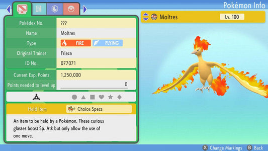 Pokemon Brilliant Diamond and Shining Pearl Moltres 6IV-EV Trained - Pokemon4Ever