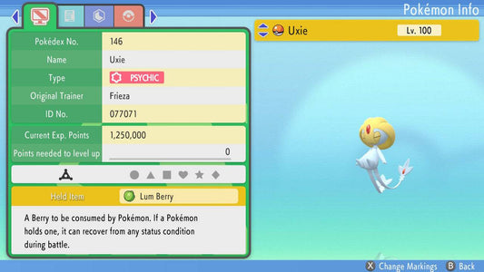 Pokemon Brilliant Diamond and Shining Pearl Uxie 6IV-EV Trained - Pokemon4Ever