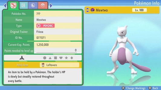 Pokemon Brilliant Diamond and Shining Pearl Mewtwo 6IV-EV Trained - Pokemon4Ever