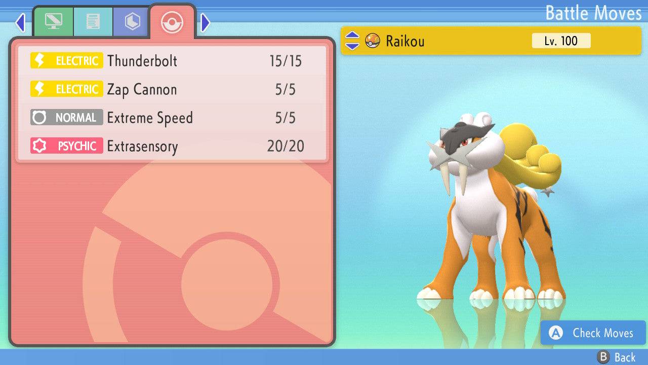 Pokemon Brilliant Diamond and Shining Pearl Raikou 6IV-EV Trained - Pokemon4Ever