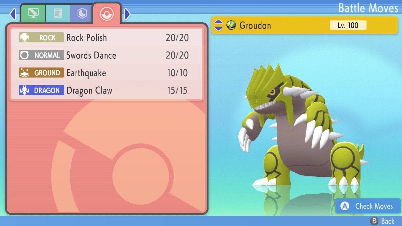 Pokemon Brilliant Diamond and Shining Pearl Groudon 6IV-EV Trained - Pokemon4Ever