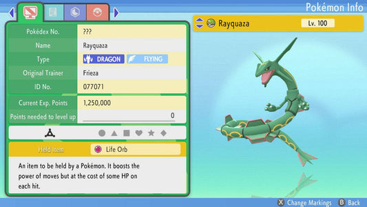 Pokemon Brilliant Diamond and Shining Pearl Rayquaza 6IV-EV Trained - Pokemon4Ever