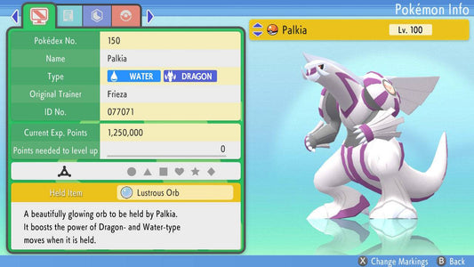 Pokemon Brilliant Diamond and Shining Pearl Palkia 6IV-EV Trained - Pokemon4Ever