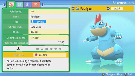 Pokemon Brilliant Diamond and Shining Pearl Feraligatr 6IV-EV Trained - Pokemon4Ever